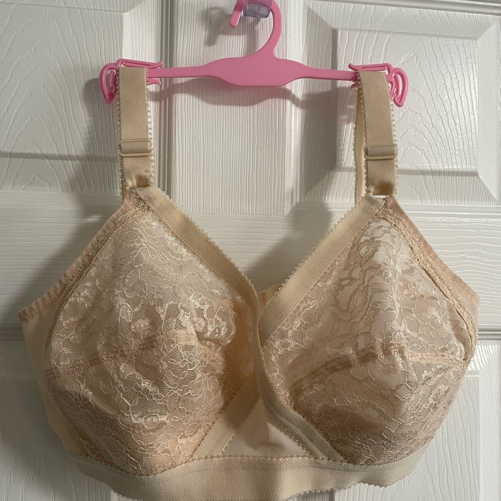 Lace Full Coverage Bra - Beige
